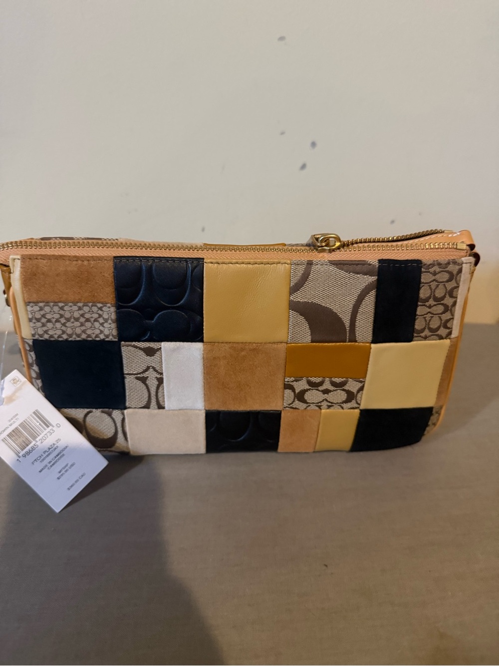 Coach Yellow Patchwork Women's Clutch Bag Plaza Bag